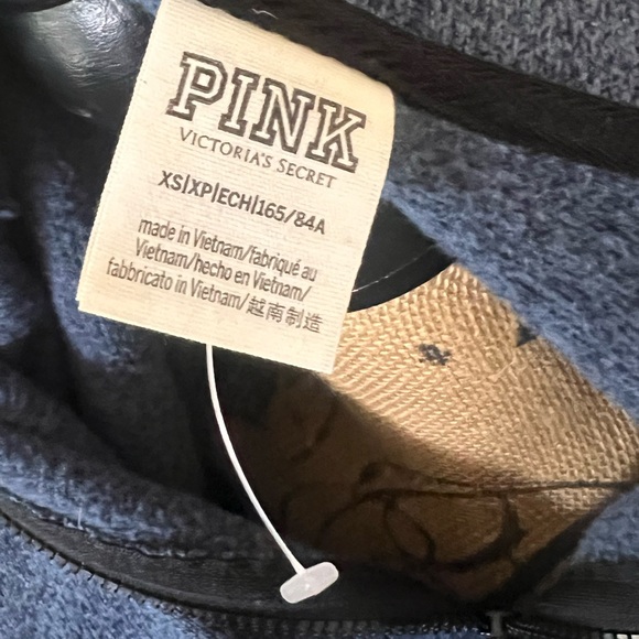 Victoria's Secret Pink half zip blue space dyed pullover sweatshirt xs nwot - Picture 4 of 5